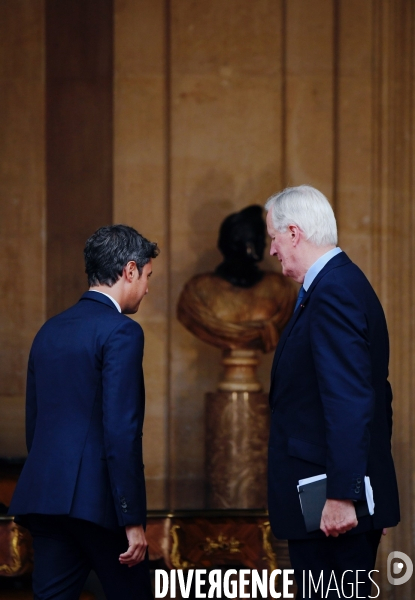 Passation de pouvoir entre Gabriel Attal et Michel Barnier