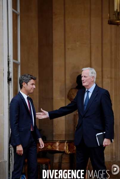 Passation de pouvoir entre Gabriel Attal et Michel Barnier