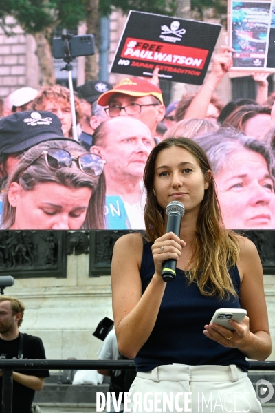 Rassemblement en soutien à Paul Watson, à Paris.