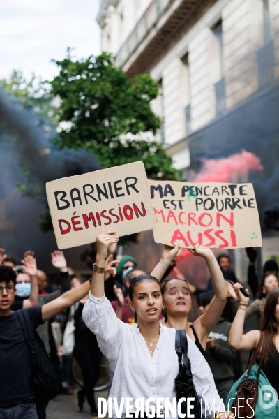 Manifestation contre la nomination de Barnier à Nantes