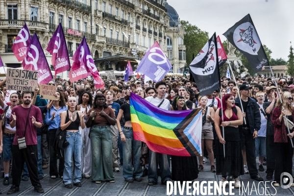 Montpellier, 07.09.2024. Manifestation contre  le coup de force de Macron 