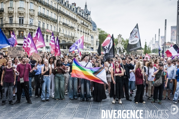 Montpellier, 07.09.2024. Manifestation contre  le coup de force de Macron 