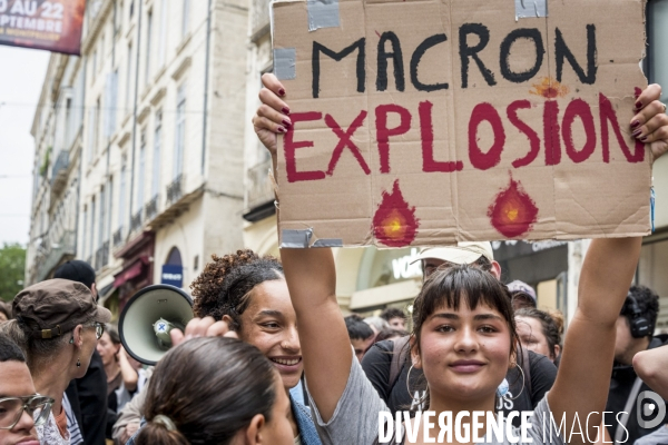 Montpellier, 07.09.2024. Manifestation contre  le coup de force de Macron 