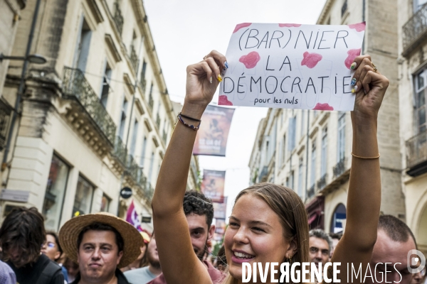 Montpellier, 07.09.2024. Manifestation contre  le coup de force de Macron 