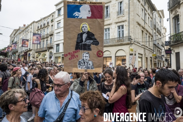 Montpellier, 07.09.2024. Manifestation contre  le coup de force de Macron 