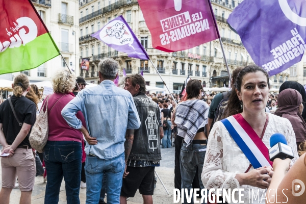 Montpellier, 07.09.2024. Manifestation contre  le coup de force de Macron 