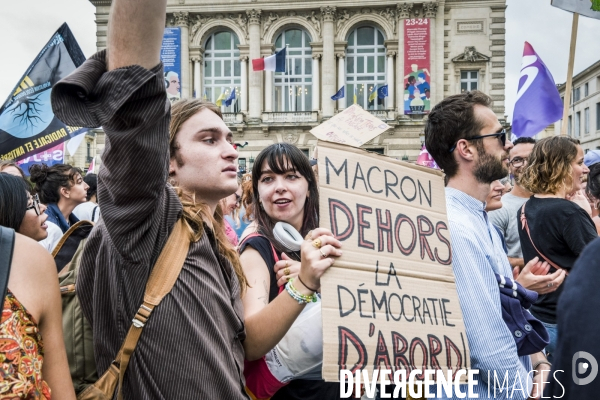 Montpellier, 07.09.2024. Manifestation contre  le coup de force de Macron 