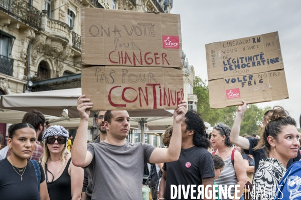 Montpellier, 07.09.2024. Manifestation contre  le coup de force de Macron 