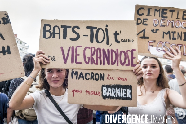Montpellier, 07.09.2024. Manifestation contre  le coup de force de Macron 