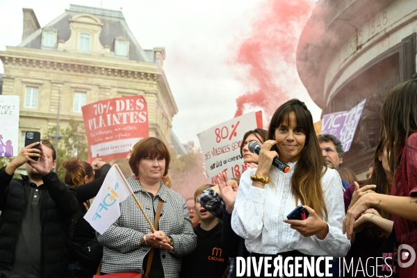 Rassemblement en soutien à Gisele Pelicot, à Paris.