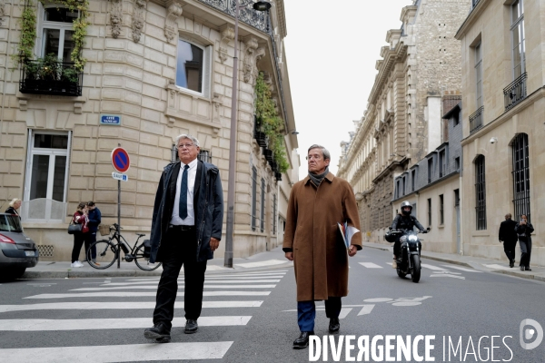 Arrivee de Eric Coquerel et Charles de Courson à matignon