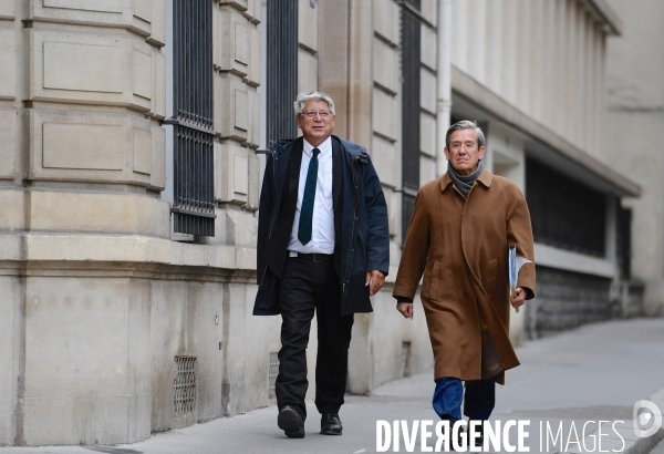 Arrivee de Eric Coquerel et Charles de Courson à matignon
