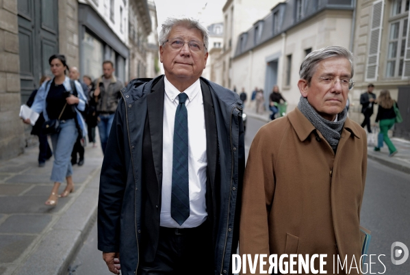 Arrivee de Eric Coquerel et Charles de Courson à matignon