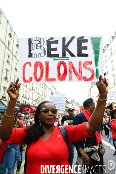 Manifestation contre le gouvernement Emmanuel Macron et Michel Barnier, à Paris.