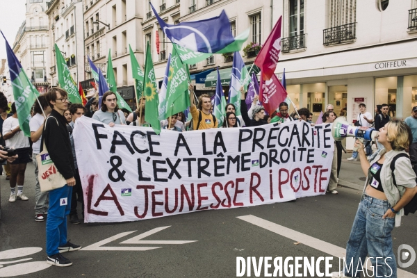 Manifestation contre le nouveau gouvernement de Michel Barnier, Paris le 21 septembre 2024.