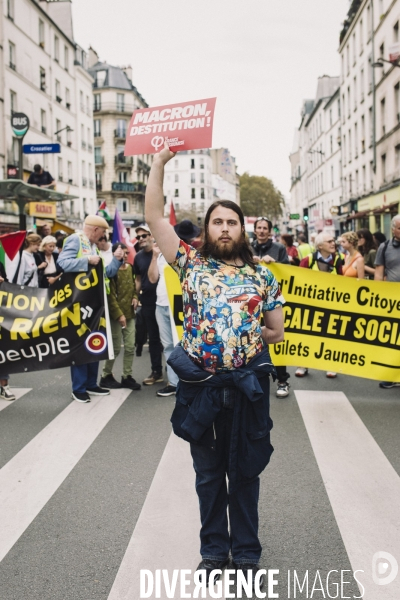 Manifestation contre le nouveau gouvernement de Michel Barnier, Paris le 21 septembre 2024.
