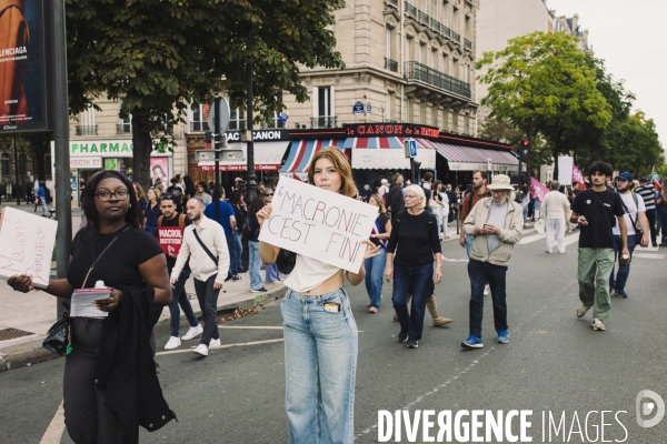 Manifestation contre le nouveau gouvernement de Michel Barnier, Paris le 21 septembre 2024.