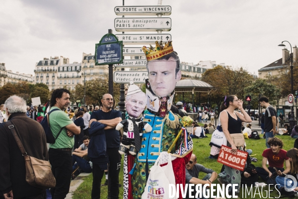 Manifestation contre le nouveau gouvernement de Michel Barnier, Paris le 21 septembre 2024.