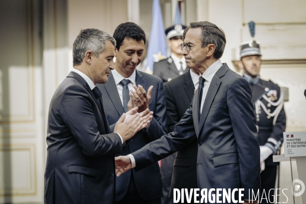 Passation de pouvoir entre Gerald Darmanin et Bruno Retailleau