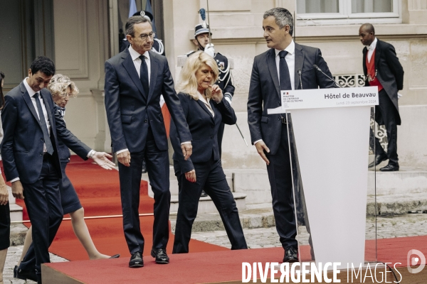 Passation de pouvoir entre Gerald Darmanin et Bruno Retailleau