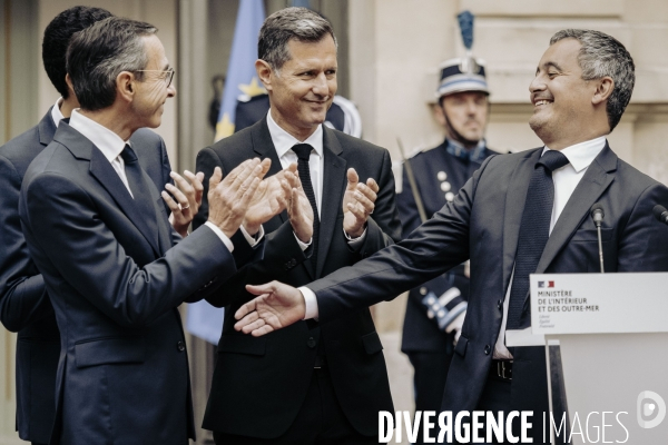 Passation de pouvoir entre Gerald Darmanin et Bruno Retailleau