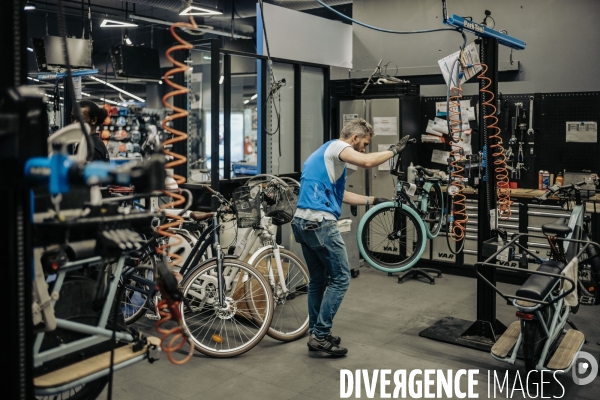 Atelier vélos Décathlon 