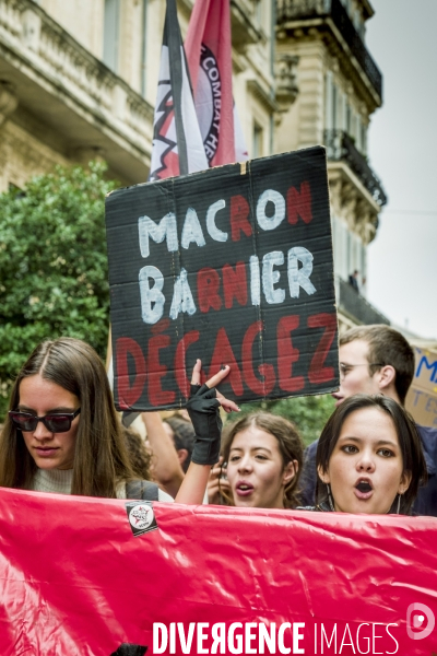 Manifestation du 01.10.2024 contre Macron et le gouvernement Barnier à Montpellier