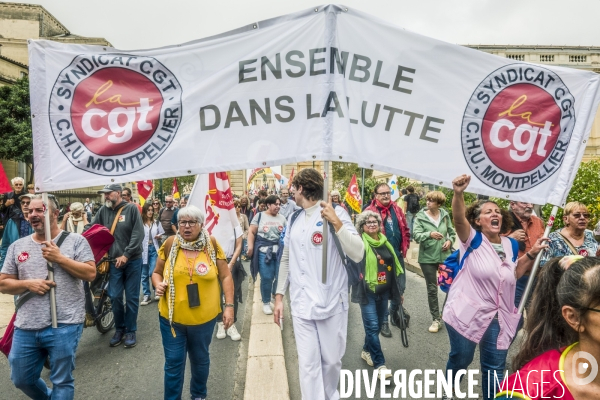Manifestation du 01.10.2024 contre Macron et le gouvernement Barnier à Montpellier
