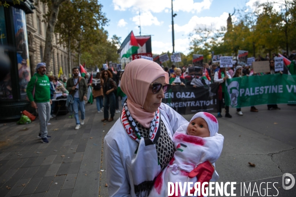 Manifestation en solidarité avec les peuples palestiniens et libanais
