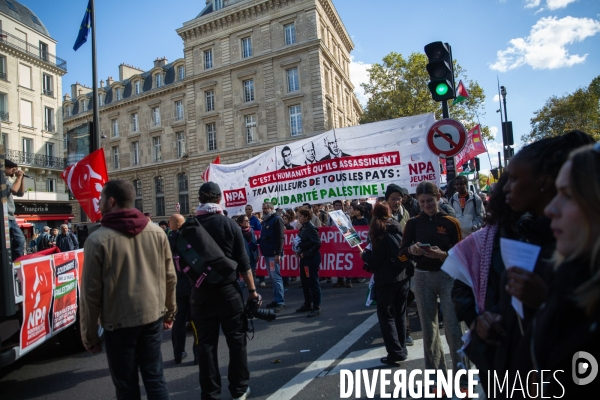 Manifestation en solidarité avec les peuples palestiniens et libanais