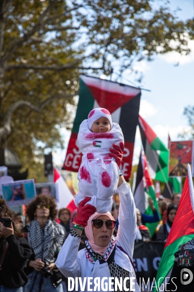 Manifestation en solidarité avec les peuples palestiniens et libanais