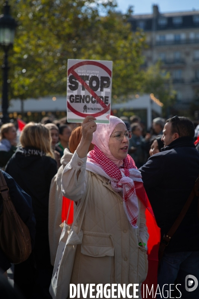 Manifestation en solidarité avec les peuples palestiniens et libanais
