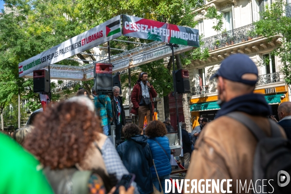 Manifestation en solidarité avec les peuples palestiniens et libanais