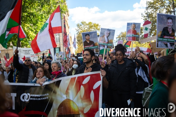 Manifestation en solidarité avec les peuples palestiniens et libanais