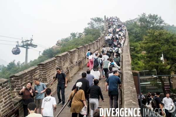 Touristes chinois sur la Grande Muraille de Chine