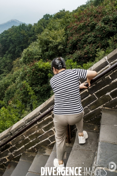 Touristes chinois sur la Grande Muraille de Chine