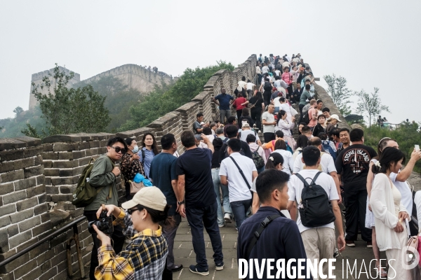 Touristes chinois sur la Grande Muraille de Chine