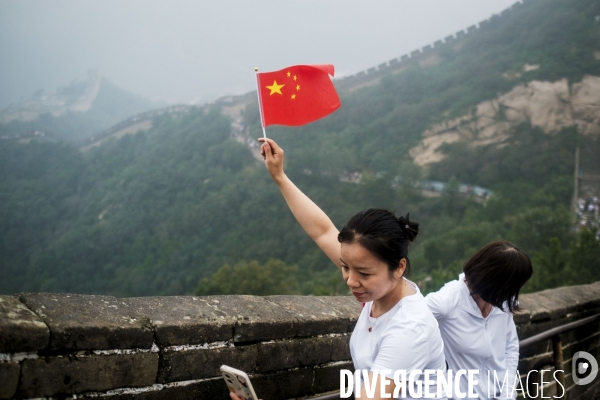 Touristes chinois sur la Grande Muraille de Chine