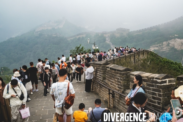 Touristes chinois sur la Grande Muraille de Chine