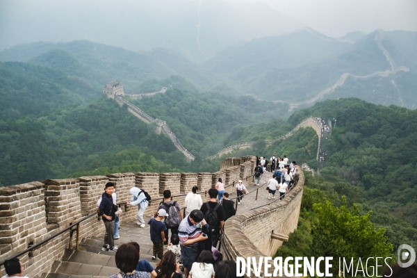 Touristes chinois sur la Grande Muraille de Chine