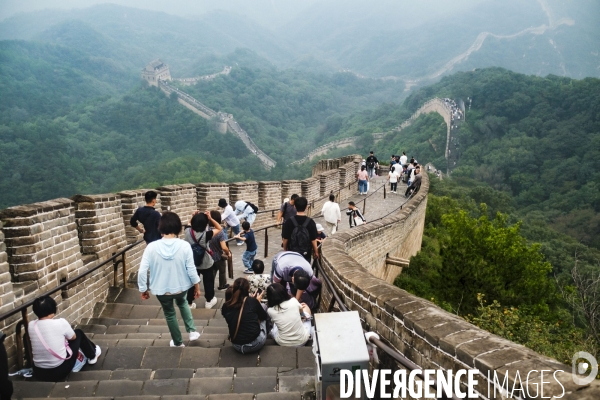 Touristes chinois sur la Grande Muraille de Chine