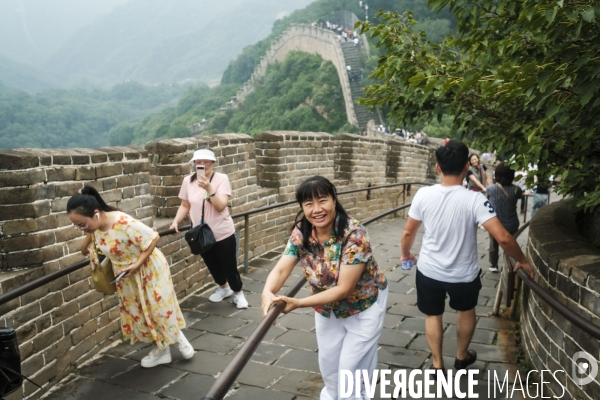 Touristes chinois sur la Grande Muraille de Chine
