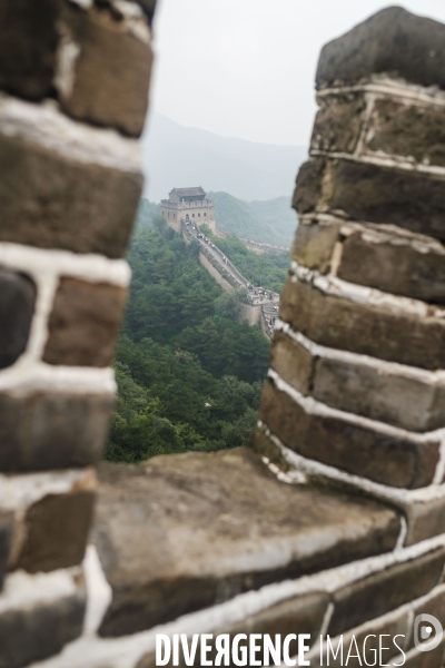 Touristes chinois sur la Grande Muraille de Chine