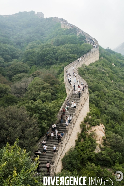 Touristes chinois sur la Grande Muraille de Chine