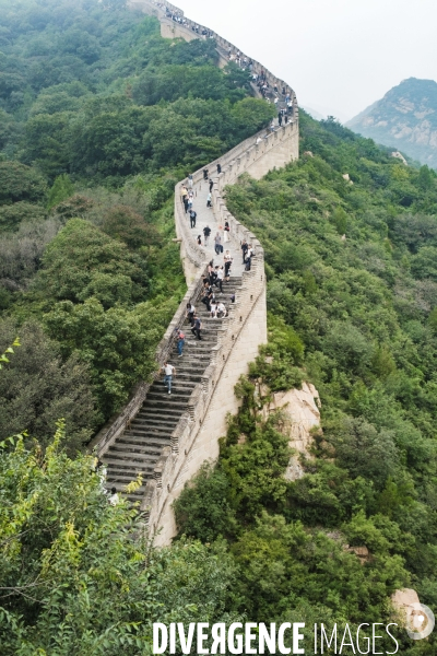 Touristes chinois sur la Grande Muraille de Chine