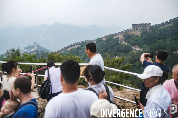 Touristes chinois sur la Grande Muraille de Chine