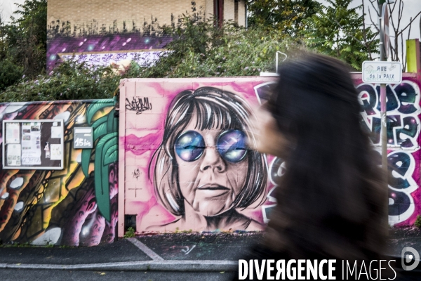 Fresque en soutien à Gisele Pelicot