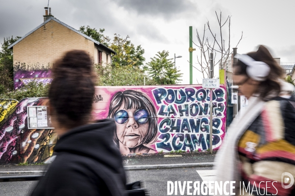 Fresque en soutien à Gisele Pelicot