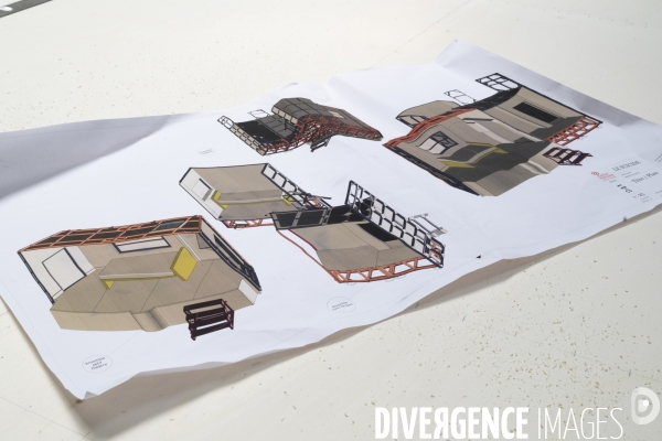 Construction du décor du Suicidé de Nikolaï Erdman, dans les Ateliers de la Comédie Française, à Sarcelles