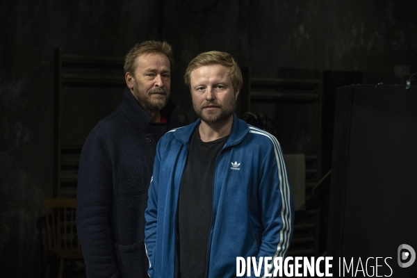 Montage du décor du  Suicidé  à la Comédie Française, d après Nicolaï Erdman, mise en scène par Stéphane Varupenne. Le décor a ét conçu par Eric Ruf, administateur général du Français.